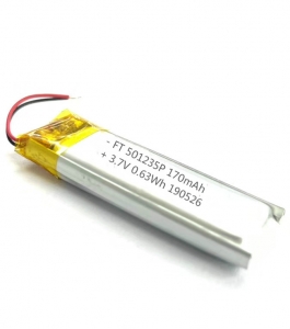 Batteria ricaricabile del polimero dello ione del litio del lettore del bluetooth 3.7v 170mah ft501235p