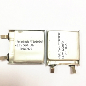 ft603030p Batteria agli ioni di litio da 3,7 V 520 mAh con certificato