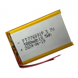 3.7 v 5000 mah batterie ai polimeri di litio ft776091p
