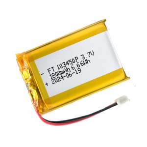 Batteria 1800mAh 3,7 v ai polimeri di litio ft103450p con certificato ul